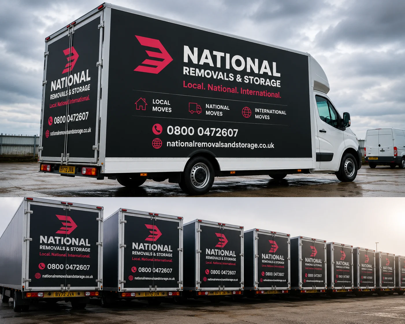 National Removals and Storage branded vehicles